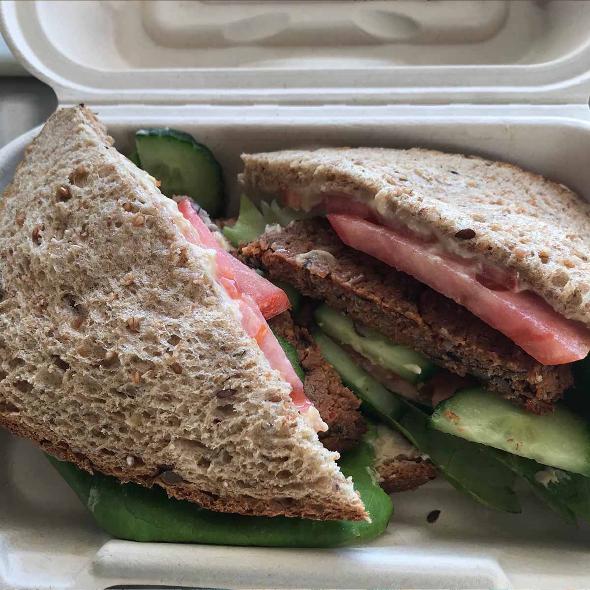 Boxed Sandwich With Vegan Pattie