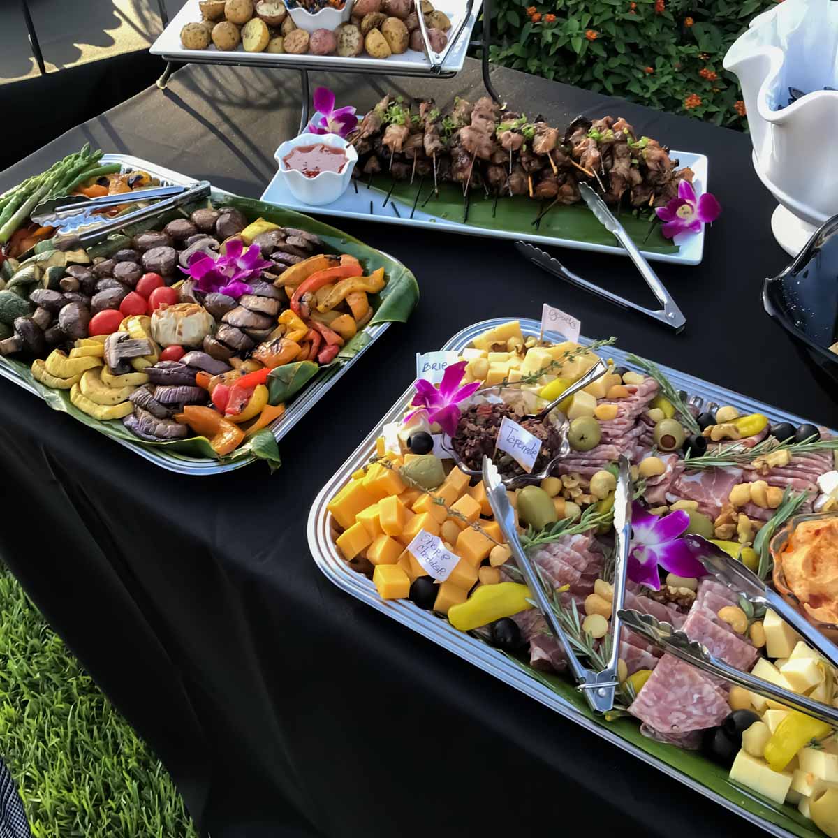 Table Spread showing cztered foods.